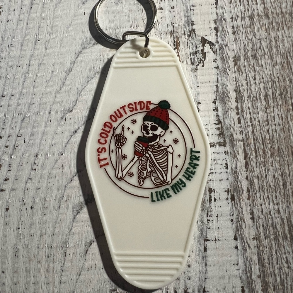 It’s Cold Outside Like My Heart Keychain